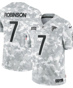 Bijan Robinson 7 Atlanta Falcons 2024 Salute to Service Limited Men Jersey - Arctic Camo JS5031 nicesnker
