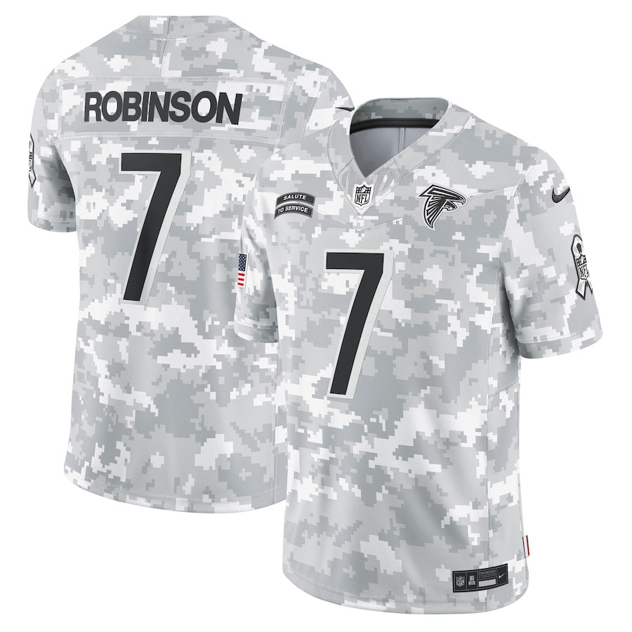 Bijan Robinson 7 Atlanta Falcons 2024 Salute to Service Limited Men Jersey - Arctic Camo JS5031 nicesnker