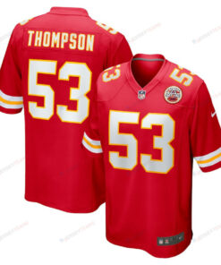 BJ Thompson 53 Kansas City Chiefs Game Men Jersey - Red JS5075 nicesnker