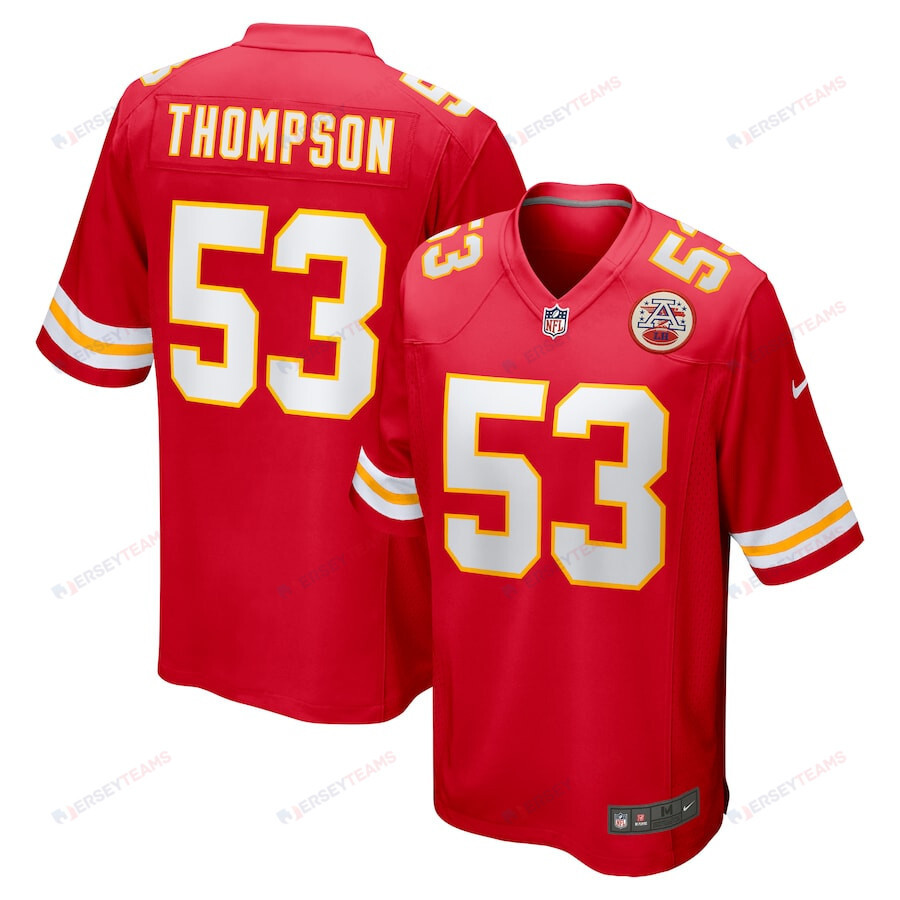 BJ Thompson 53 Kansas City Chiefs Game Men Jersey - Red JS5075 nicesnker