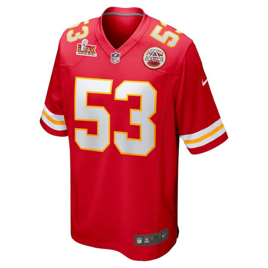 BJ Thompson #53 Kansas City Chiefs Super Bowl LIX Jersey - Men's - Red JS2788 nicesnker - Image 2