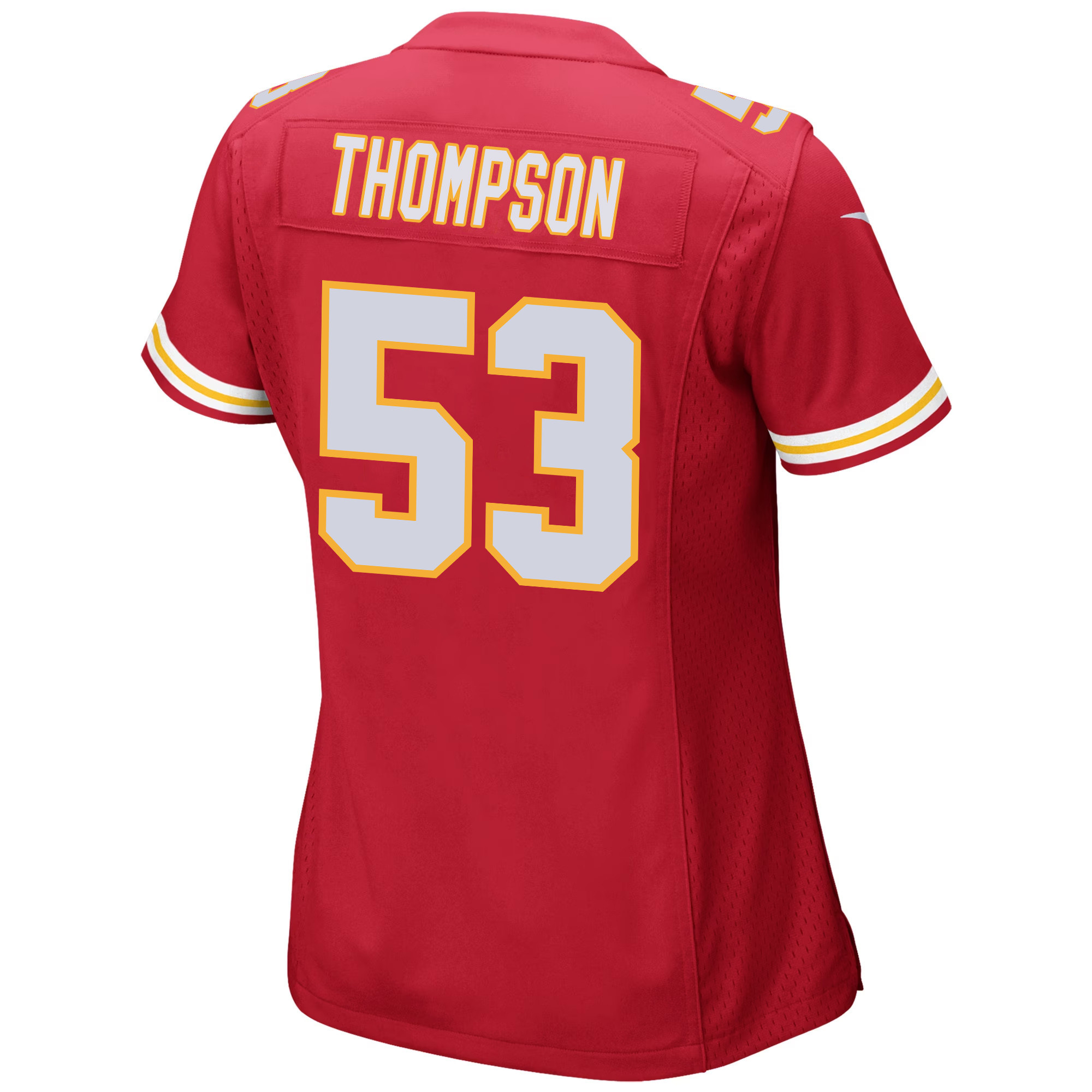 BJ Thompson 53 Kansas City Chiefs Super Bowl LVIII Champions 4 Stars Patch Game Women Jersey - Red JS1588 nicesnker - Image 3