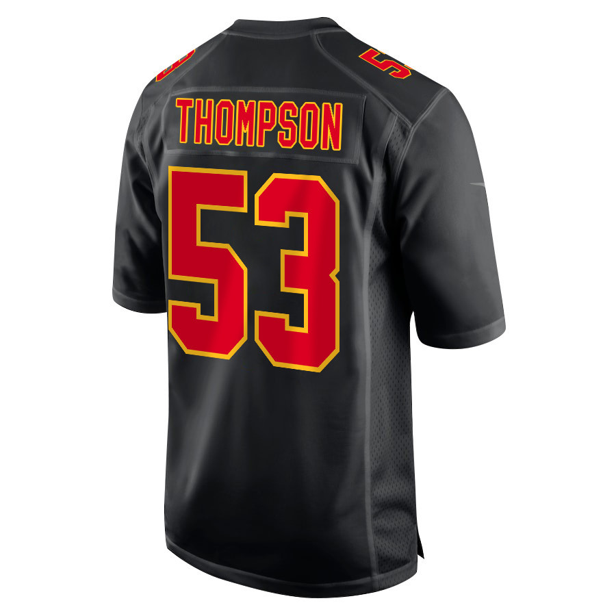 BJ Thompson 53 Kansas City Chiefs Super Bowl LVIII Champions 4X Fashion Game Men Jersey - Carbon Black JS7631 nicesnker - Image 3