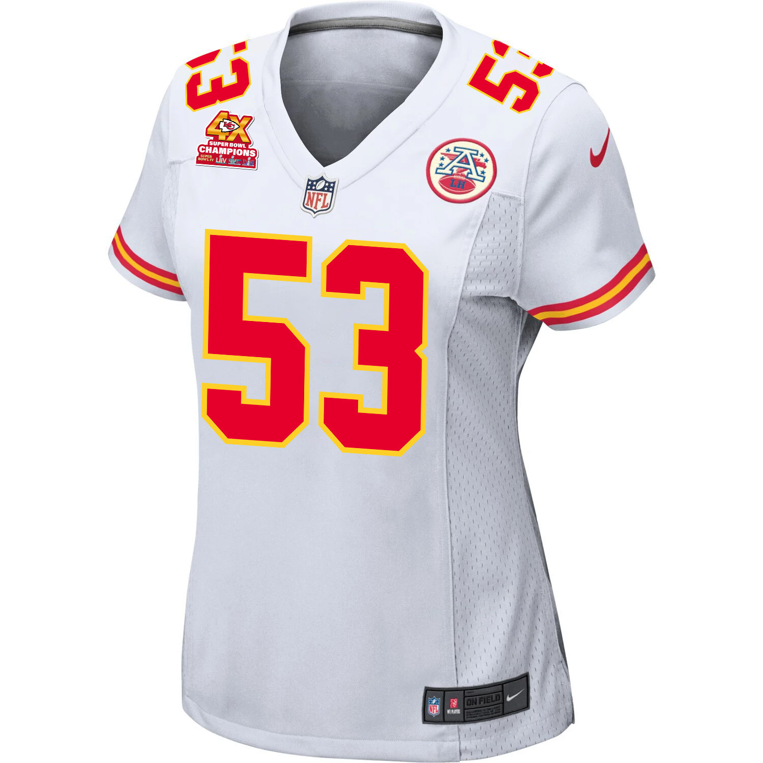 BJ Thompson 53 Kansas City Chiefs Super Bowl LVIII Champions 4X Game Women Jersey - White JS1117 nicesnker - Image 2