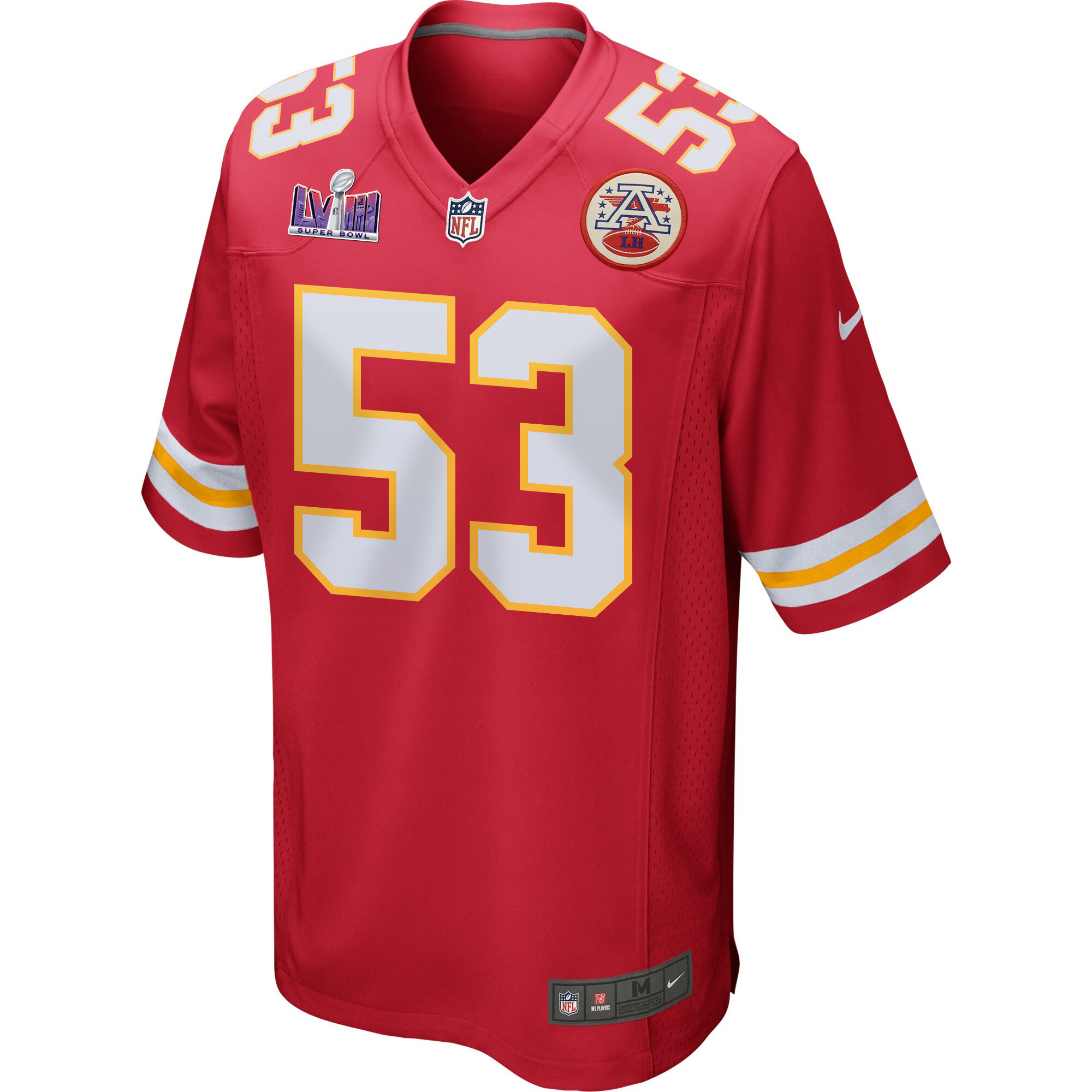 BJ Thompson 53 Kansas City Chiefs Super Bowl LVIII Patch Game Men Jersey - Red JS8999 nicesnker - Image 2