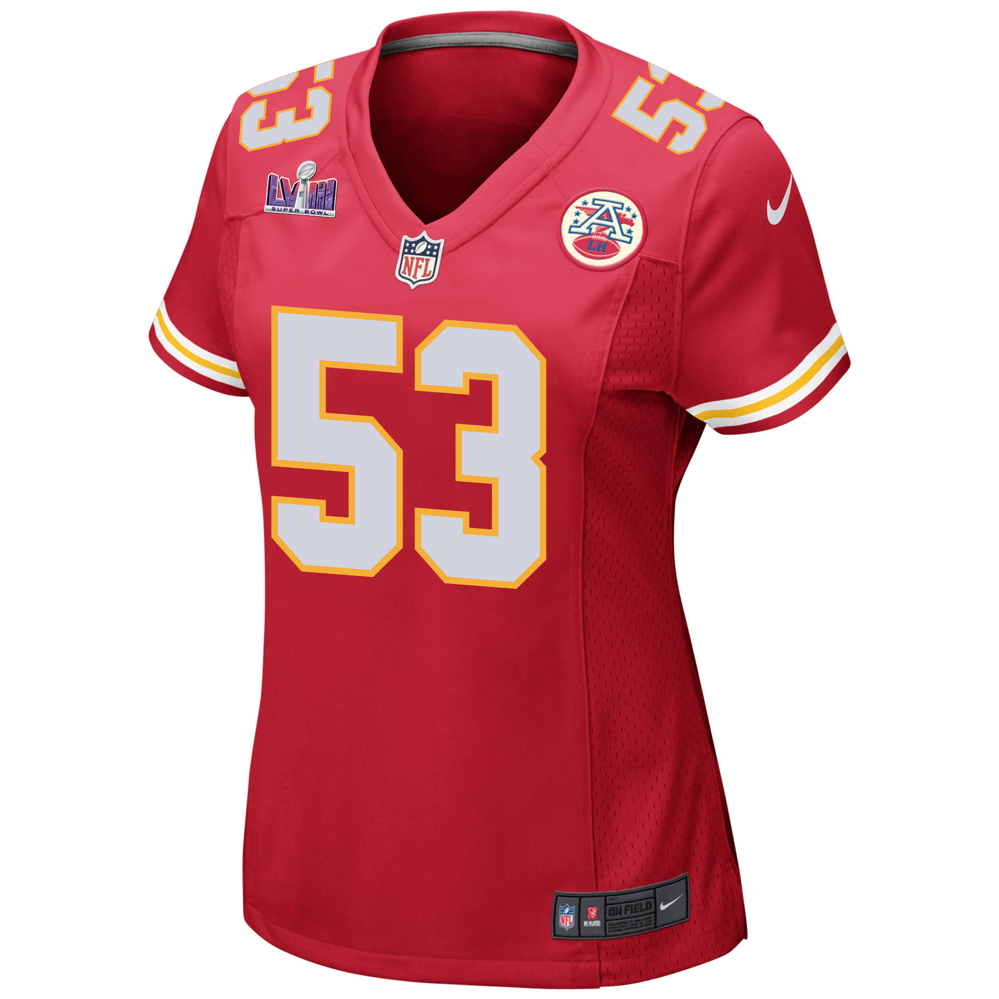BJ Thompson 53 Kansas City Chiefs Super Bowl LVIII Patch Game Women Jersey - Red JS7971 nicesnker - Image 2