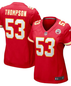BJ Thompson 53 Kansas City Chiefs Women's Game Jersey - Red JS6857 nicesnker