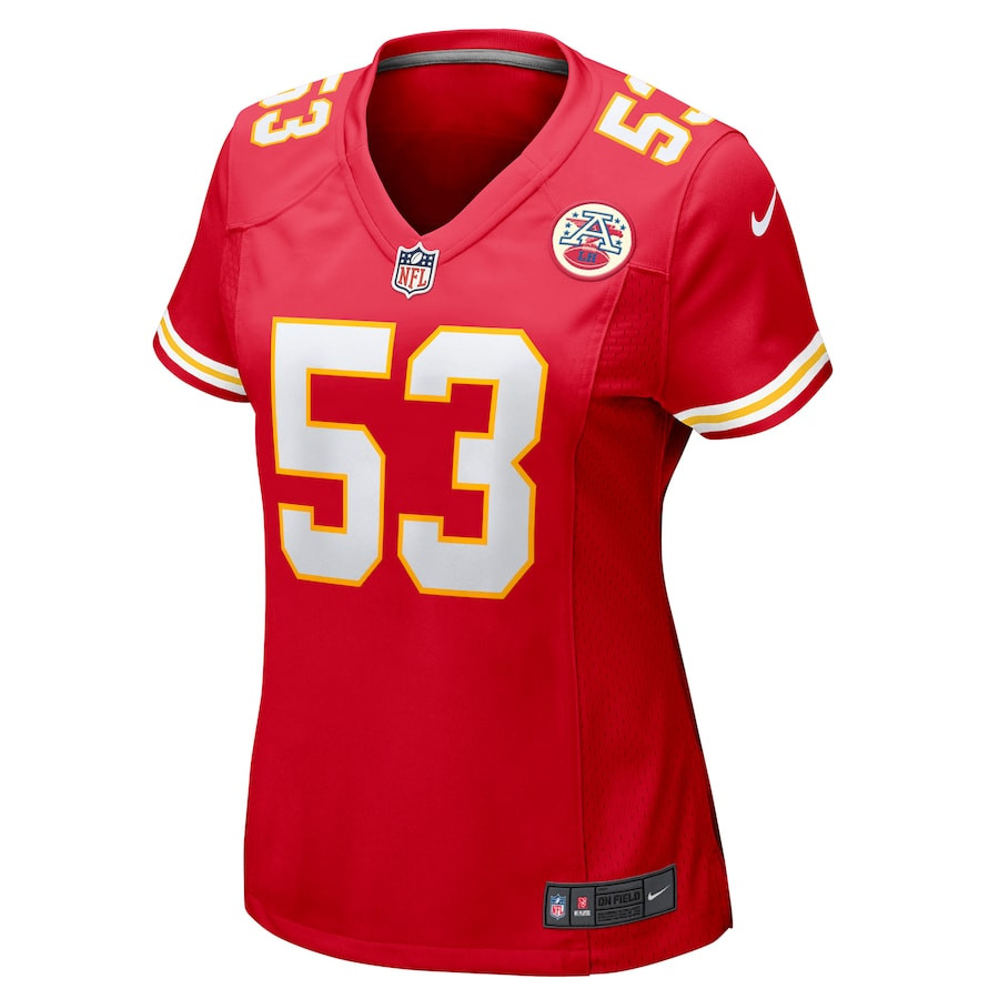 BJ Thompson 53 Kansas City Chiefs Women's Game Jersey - Red JS6857 nicesnker - Image 2