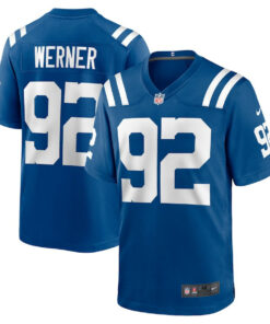 Bjoern Werner 92 Indianapolis Colts Retired Player Game Men Jersey - Royal JS6871 nicesnker