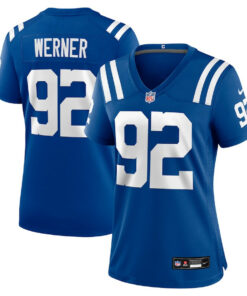 Bjoern Werner 92 Indianapolis Colts Women's Retired Player Game Jersey - Royal JS6876 nicesnker