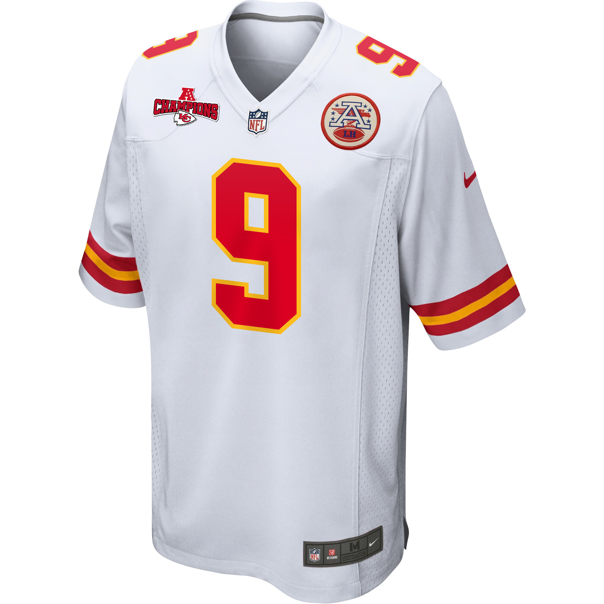 Blaine Gabbert 9 Kansas City Chiefs AFC Champions Patch Game Men Jersey - White JS1816 nicesnker - Image 2