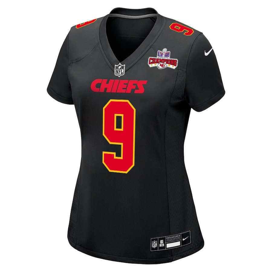 Blaine Gabbert 9 Kansas City Chiefs Super Bowl LVIII Champions 4 Stars Patch Fashion Game Women Jersey - Carbon Black JS6489 nicesnker - Image 2