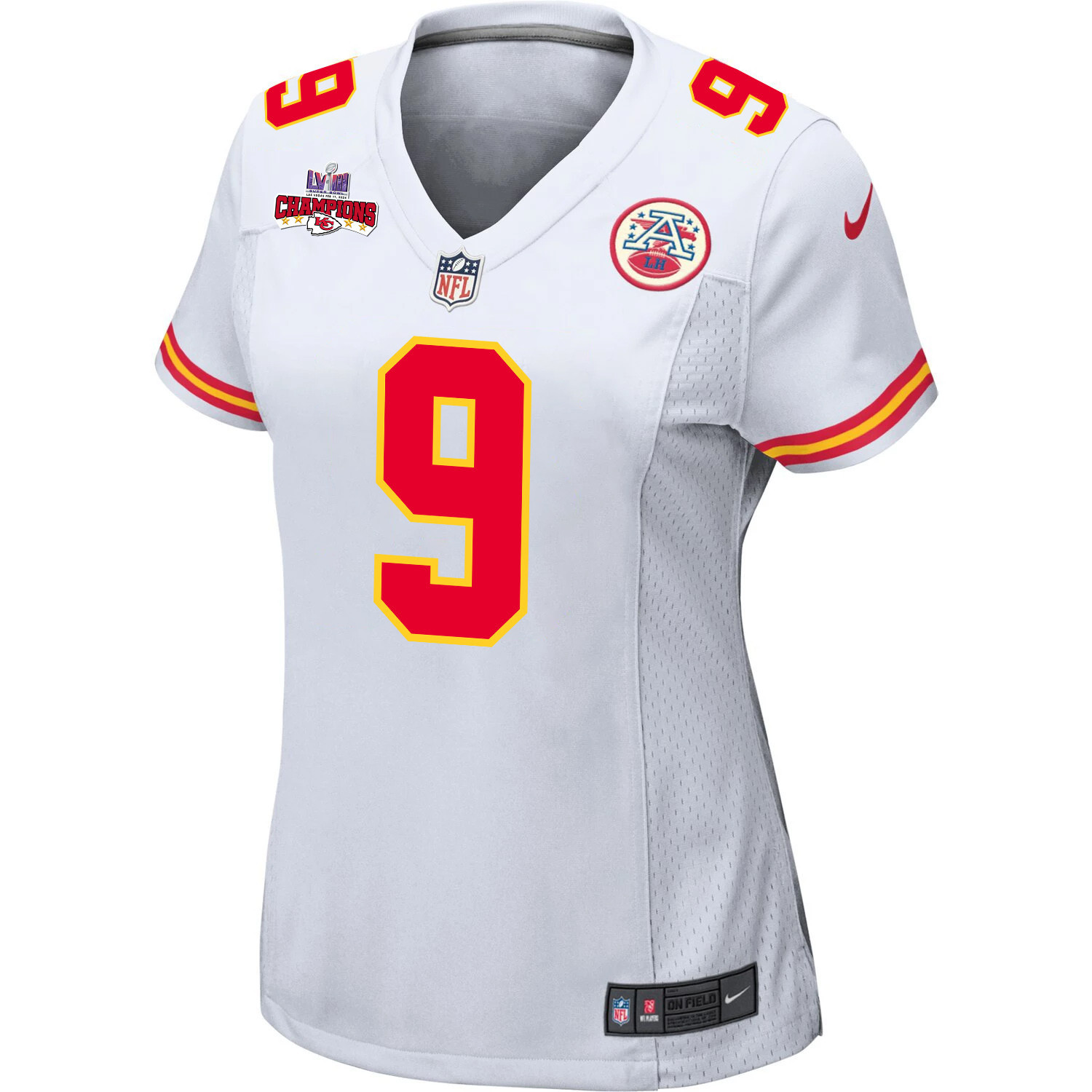 Blaine Gabbert 9 Kansas City Chiefs Super Bowl LVIII Champions 4 Stars Patch Game Women Jersey - White JS1361 nicesnker - Image 2