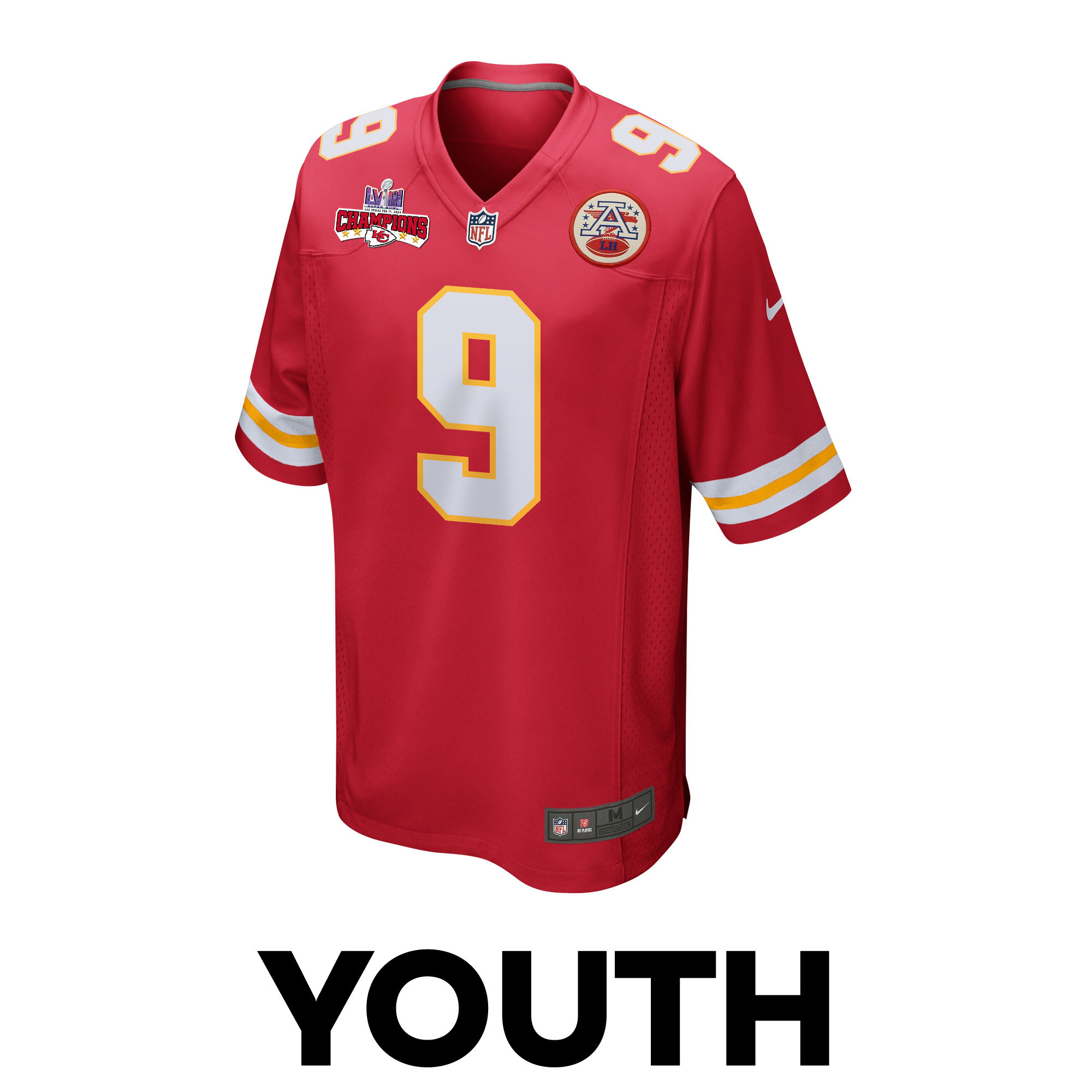 Blaine Gabbert 9 Kansas City Chiefs Super Bowl LVIII Champions 4 Stars Patch Game YOUTH Jersey - Red JS4437 nicesnker - Image 2