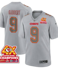 Blaine Gabbert 9 Kansas City Chiefs Super Bowl LVIII Champions 4X Atmosphere Fashion Game Men Jersey - Gray JS2027 nicesnker