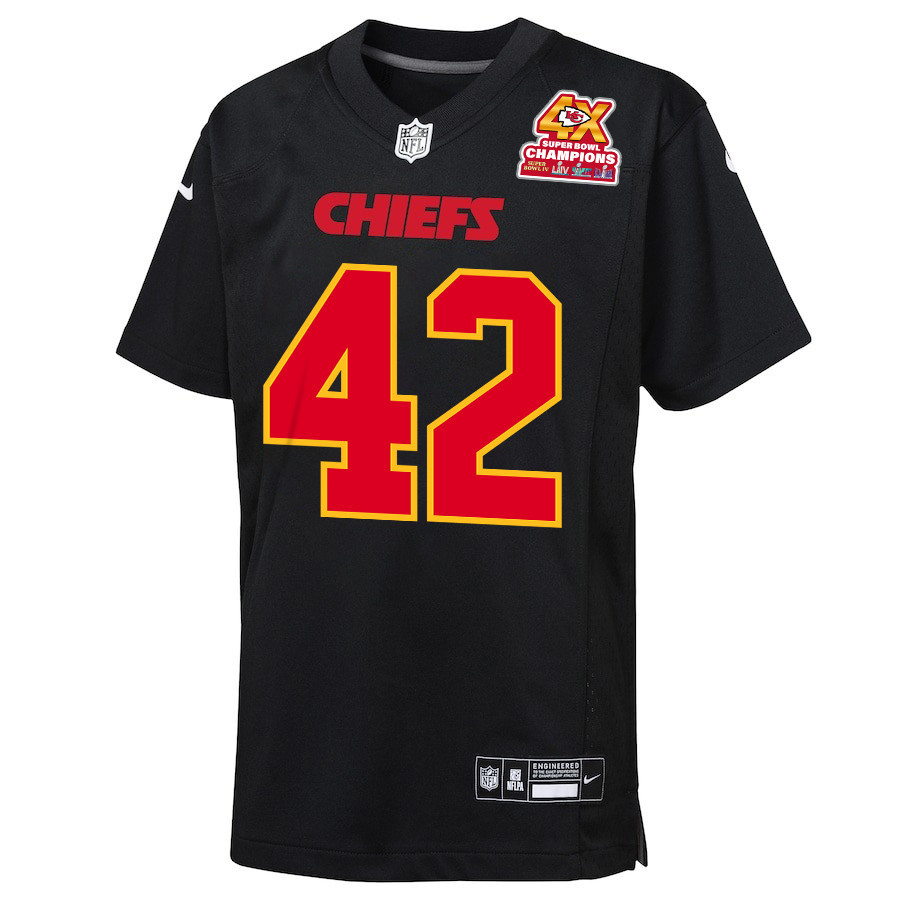 Blaine Gabbert 9 Kansas City Chiefs Super Bowl LVIII Champions 4X Fashion Game YOUTH Jersey - Carbon Black JS8316 nicesnker - Image 2