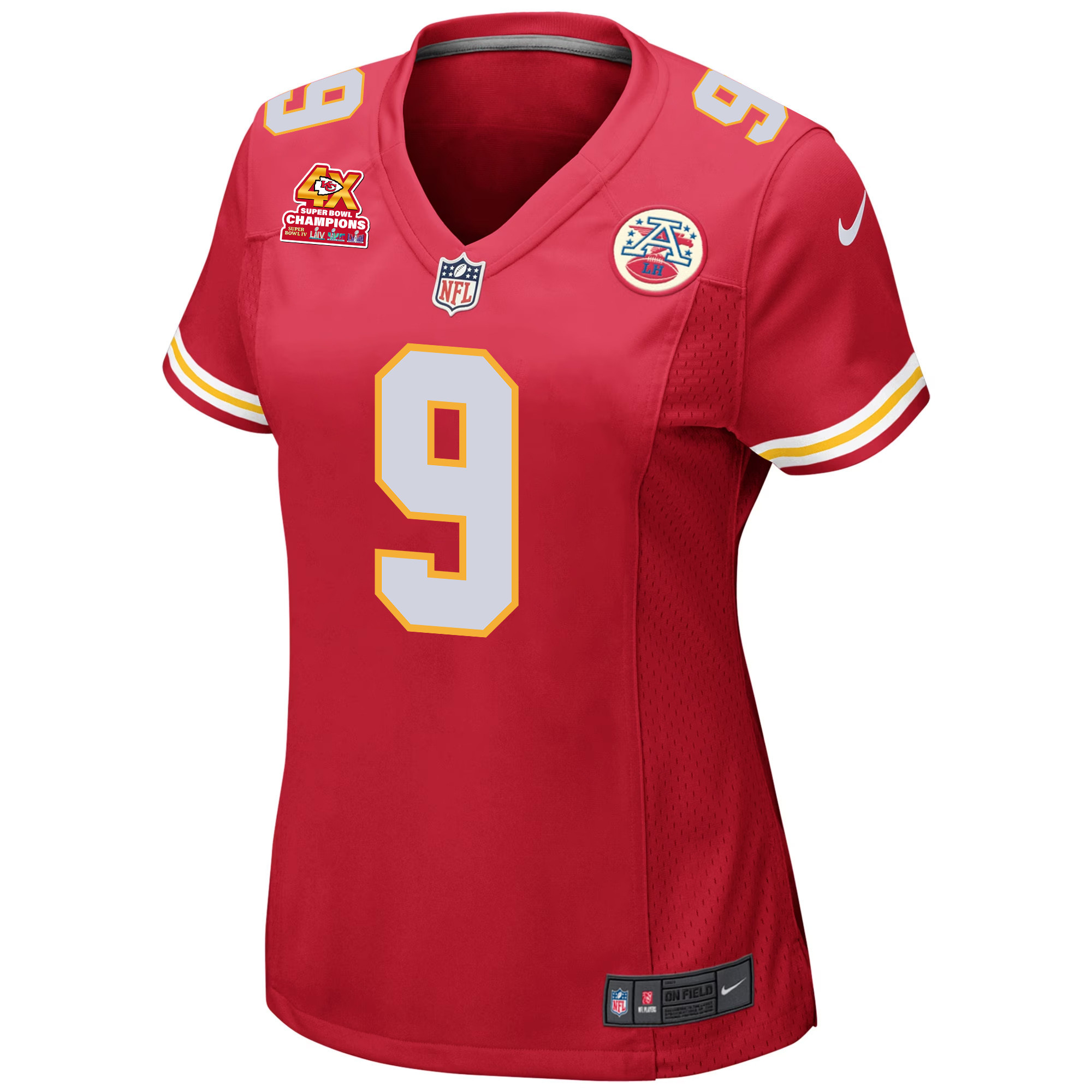 Blaine Gabbert 9 Kansas City Chiefs Super Bowl LVIII Champions 4X Game Women Jersey - Red JS6481 nicesnker - Image 2