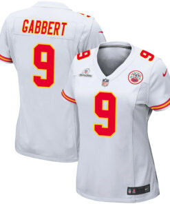 Blaine Gabbert 9 Kansas City Chiefs Super Bowl LVIII Patch Game Women Jersey - White JS1912 nicesnker