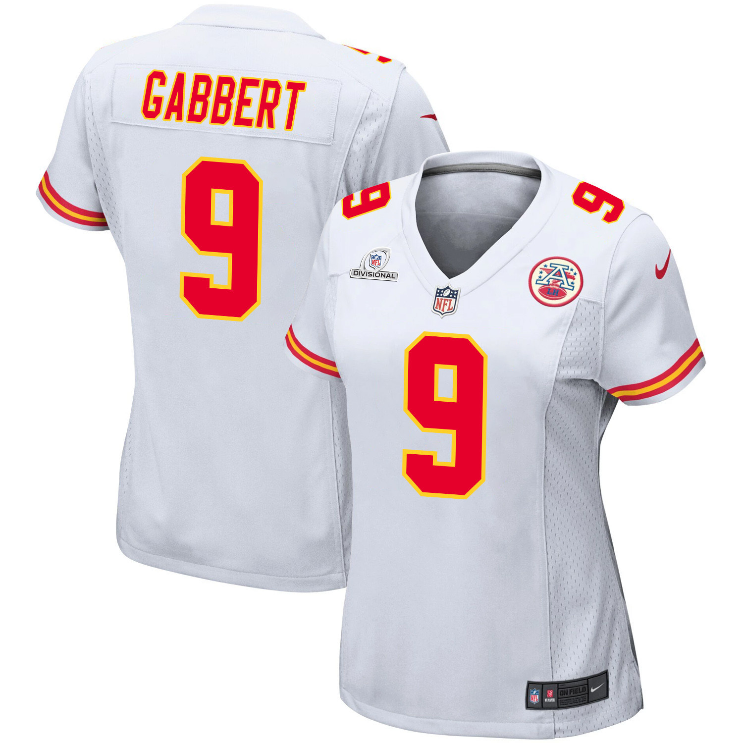 Blaine Gabbert 9 Kansas City Chiefs Super Bowl LVIII Patch Game Women Jersey - White JS1912 nicesnker