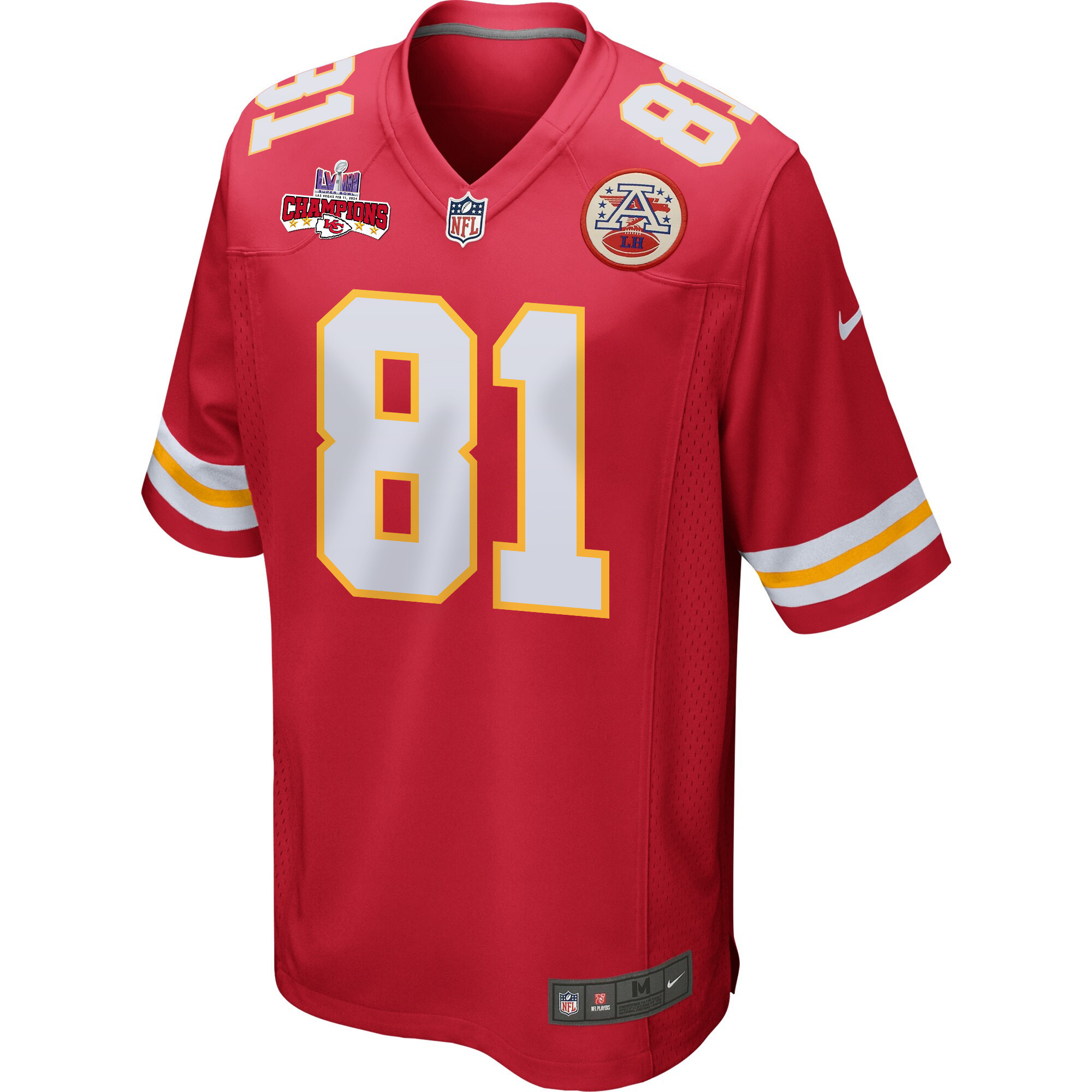 Blake Bell 81 Kansas City Chiefs Super Bowl LVIII Champions 4 Stars Patch Game Men Jersey - Red JS2361 nicesnker - Image 2