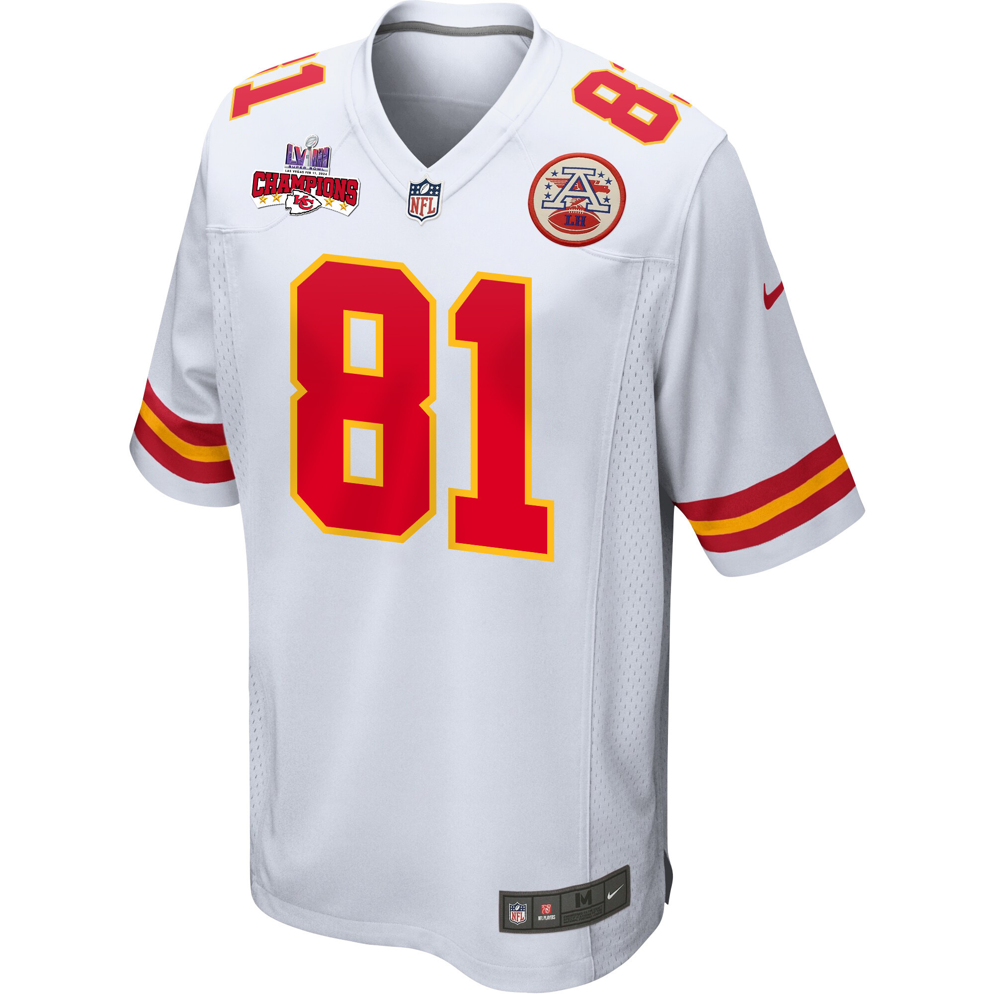 Blake Bell 81 Kansas City Chiefs Super Bowl LVIII Champions 4 Stars Patch Game Men Jersey - White JS6810 nicesnker - Image 2