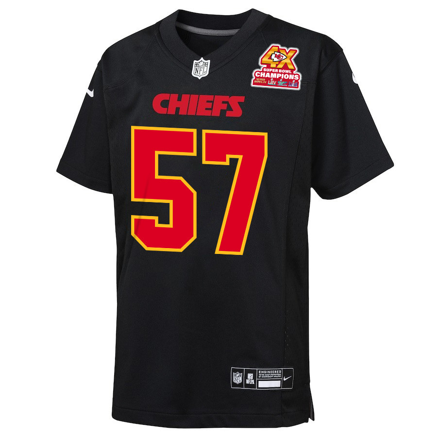 Blake Bell 81 Kansas City Chiefs Super Bowl LVIII Champions 4X Fashion Game YOUTH Jersey - Carbon Black JS4830 nicesnker - Image 2