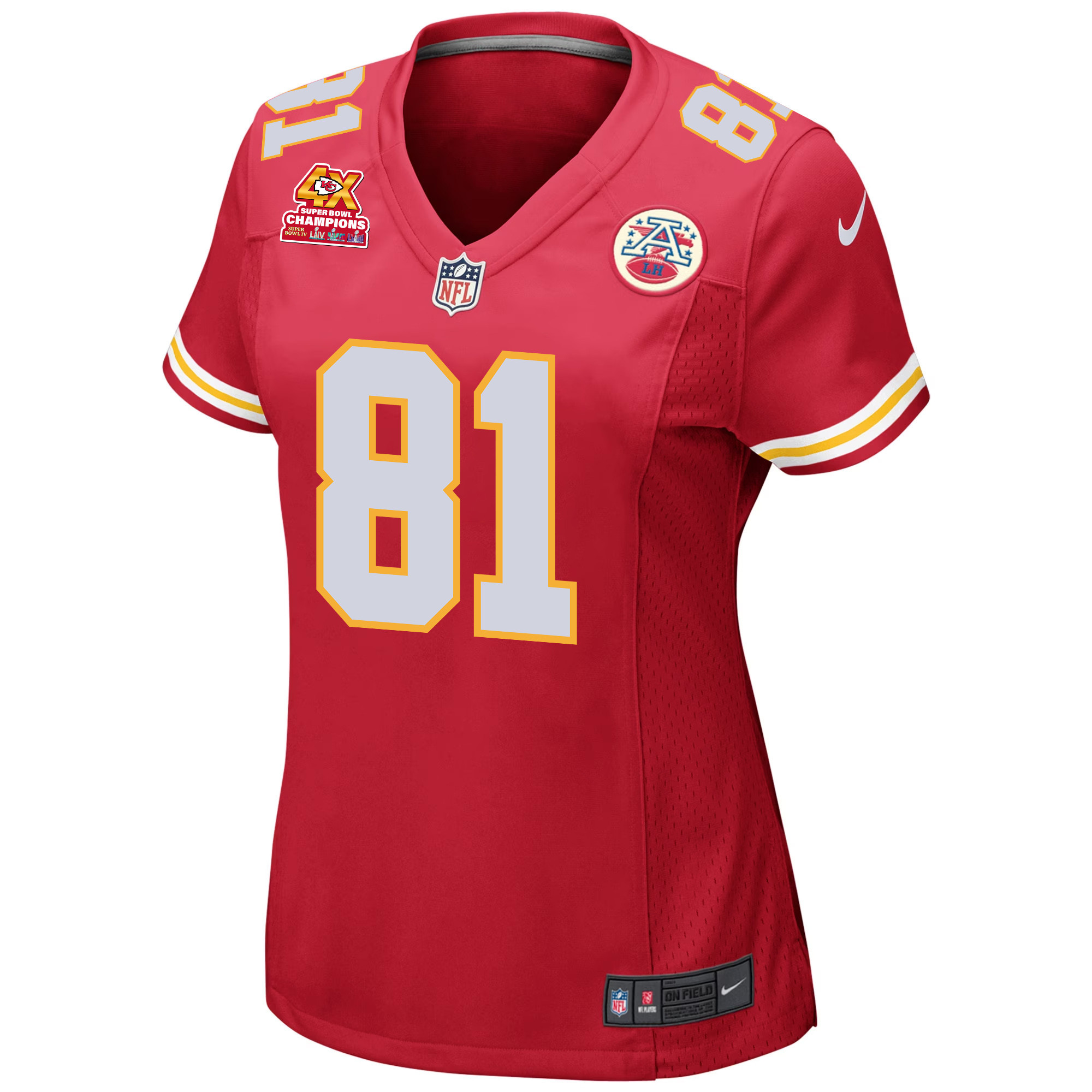 Blake Bell 81 Kansas City Chiefs Super Bowl LVIII Champions 4X Game Women Jersey - Red JS7252 nicesnker - Image 2