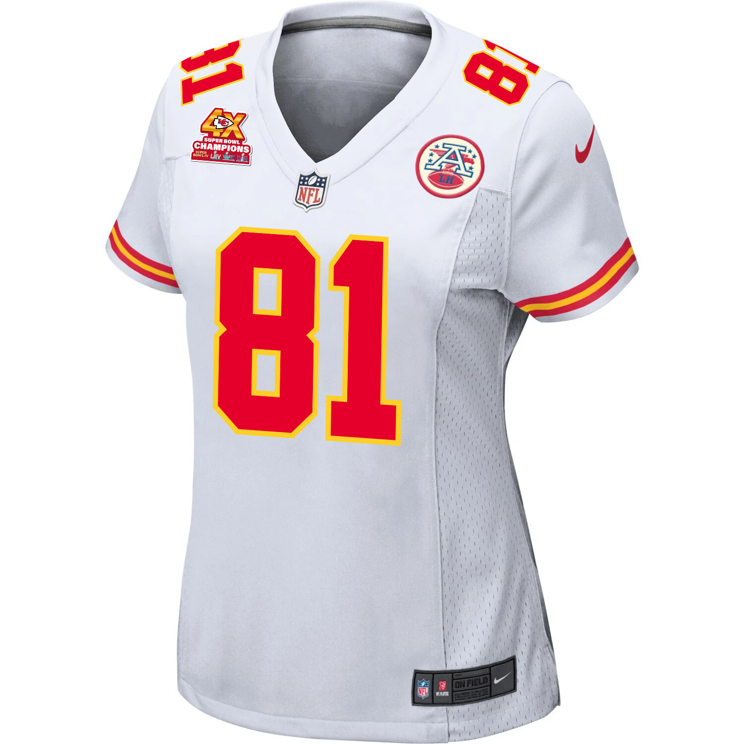 Blake Bell 81 Kansas City Chiefs Super Bowl LVIII Champions 4X Game Women Jersey - White JS7494 nicesnker - Image 2