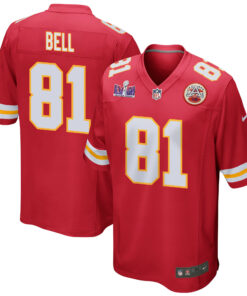 Blake Bell 81 Kansas City Chiefs Super Bowl LVIII Patch Game Men Jersey - Red JS1966 nicesnker