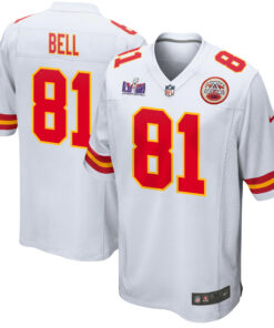 Blake Bell 81 Kansas City Chiefs Super Bowl LVIII Patch Game Men Jersey - White JS7947 nicesnker
