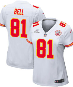 Blake Bell 81 Kansas City Chiefs Super Bowl LVIII Patch Game Women Jersey - White JS6187 nicesnker