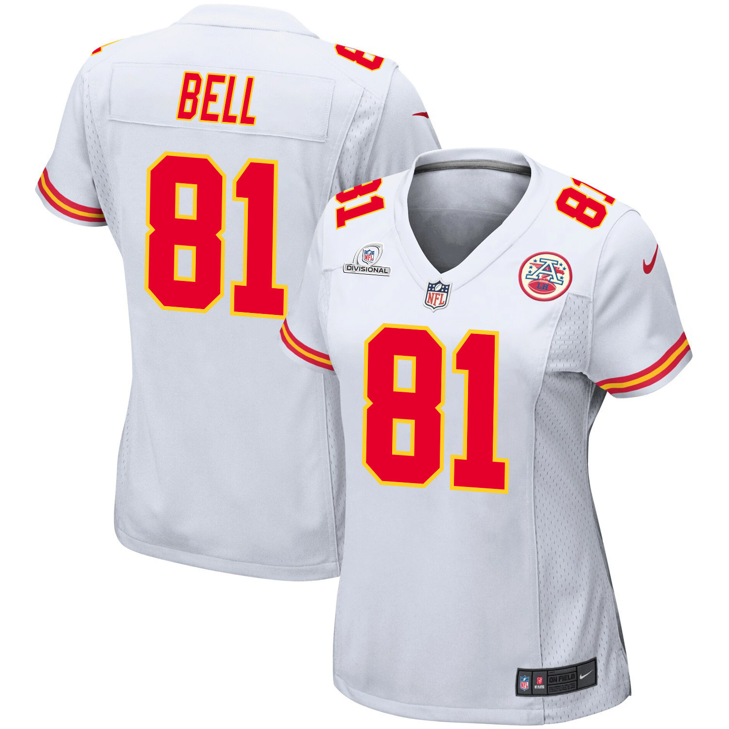 Blake Bell 81 Kansas City Chiefs Super Bowl LVIII Patch Game Women Jersey - White JS6187 nicesnker