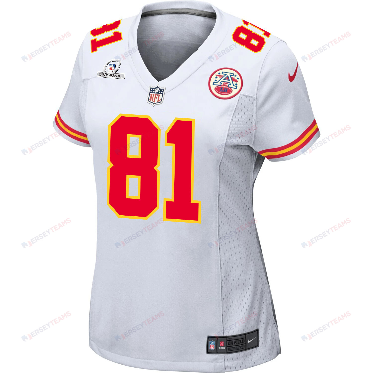 Blake Bell 81 Kansas City Chiefs Super Bowl LVIII Patch Game Women Jersey - White JS6187 nicesnker - Image 2