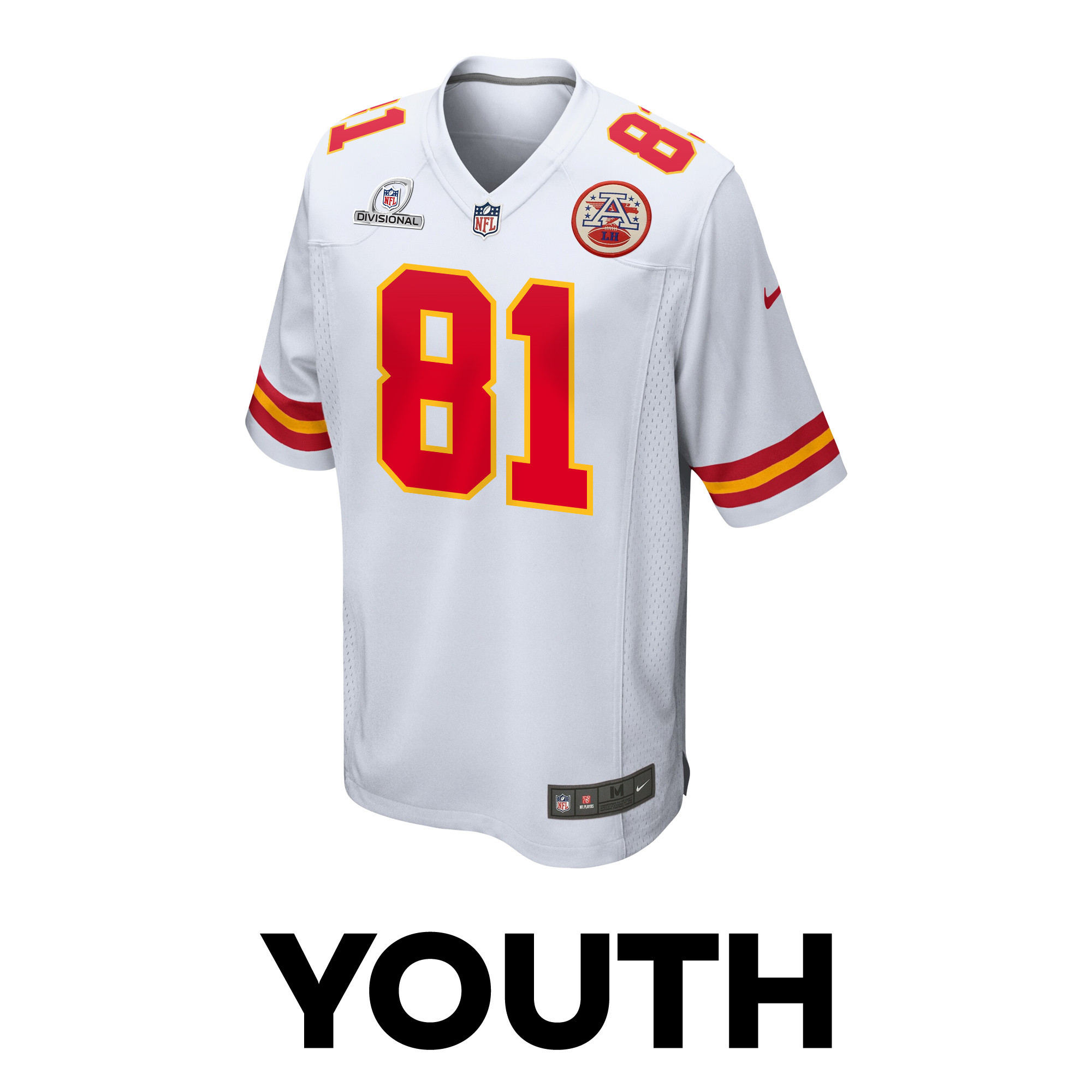 Blake Bell 81 Kansas City Chiefs Super Bowl LVIII Patch Game YOUTH Jersey - White JS4688 nicesnker - Image 2