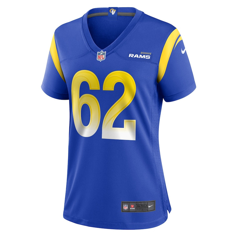 Blake Larson 62 Los Angeles Rams Women's Game Jersey - Royal JS1844 nicesnker - Image 2