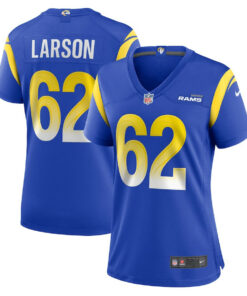 Blake Larson 62 Los Angeles Rams Women's Game Jersey - Royal JS1844 nicesnker