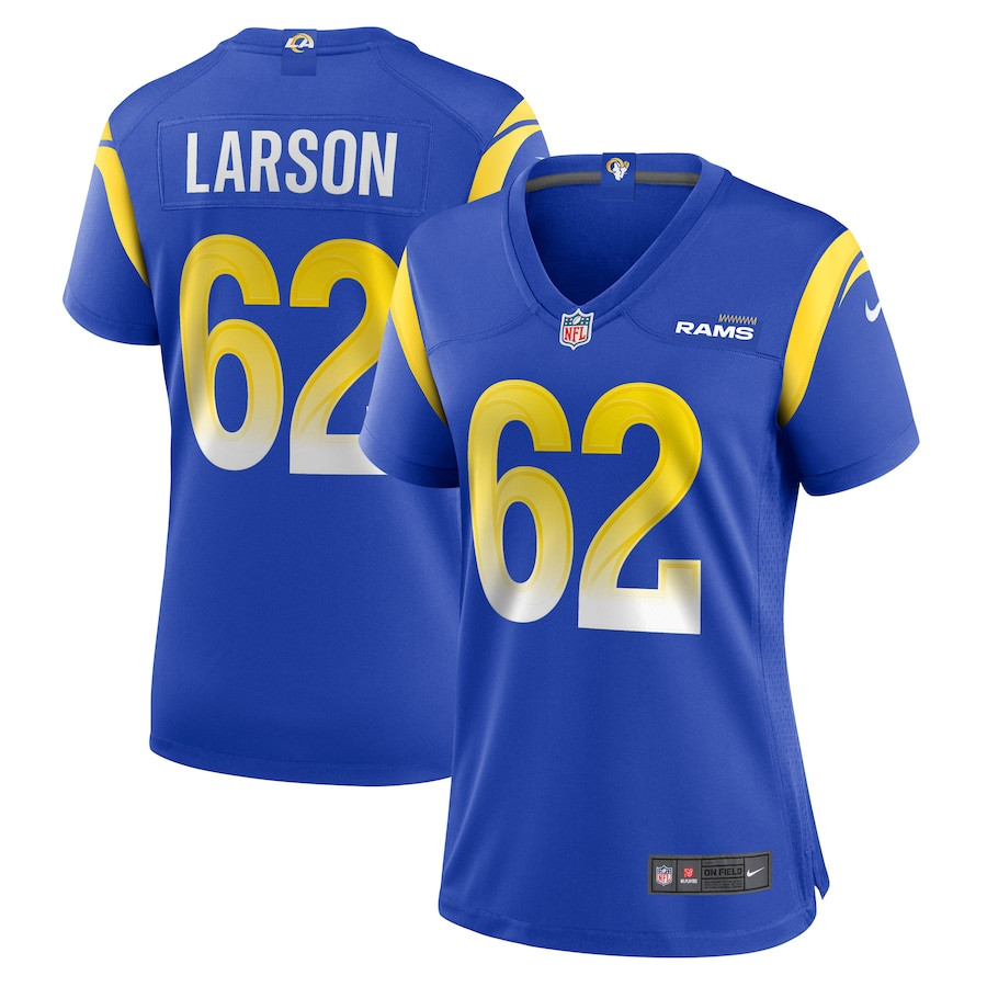 Blake Larson 62 Los Angeles Rams Women's Game Jersey - Royal JS1844 nicesnker
