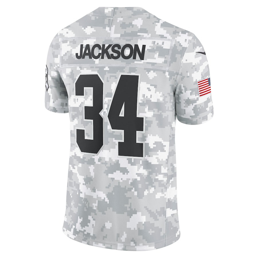 Bo Jackson 34 Las Vegas Raiders 2024 Salute to Service Retired Player Limited Men Jersey - Arctic Camo JS8252 nicesnker - Image 3