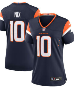 Bo Nix 10 Denver Broncos Women's Alternate Game Jersey - Navy JS8903 nicesnker
