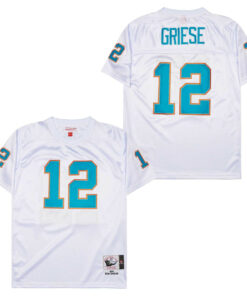 Bob Griese 12 Miami Dolphins Retro Throwback Men Jersey - White JS1935 nicesnker
