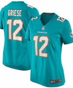 Bob Griese 12 Miami Dolphins Women Game Retired Jersey - Aqua JS1547 nicesnker