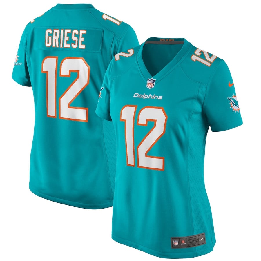 Bob Griese 12 Miami Dolphins Women Game Retired Jersey - Aqua JS1547 nicesnker