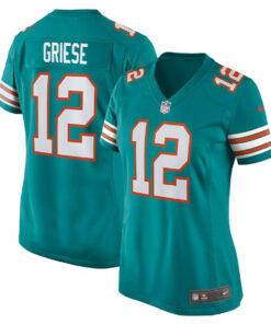 Bob Griese 12 Miami Dolphins Women Retired Jersey - Aqua JS3546 nicesnker