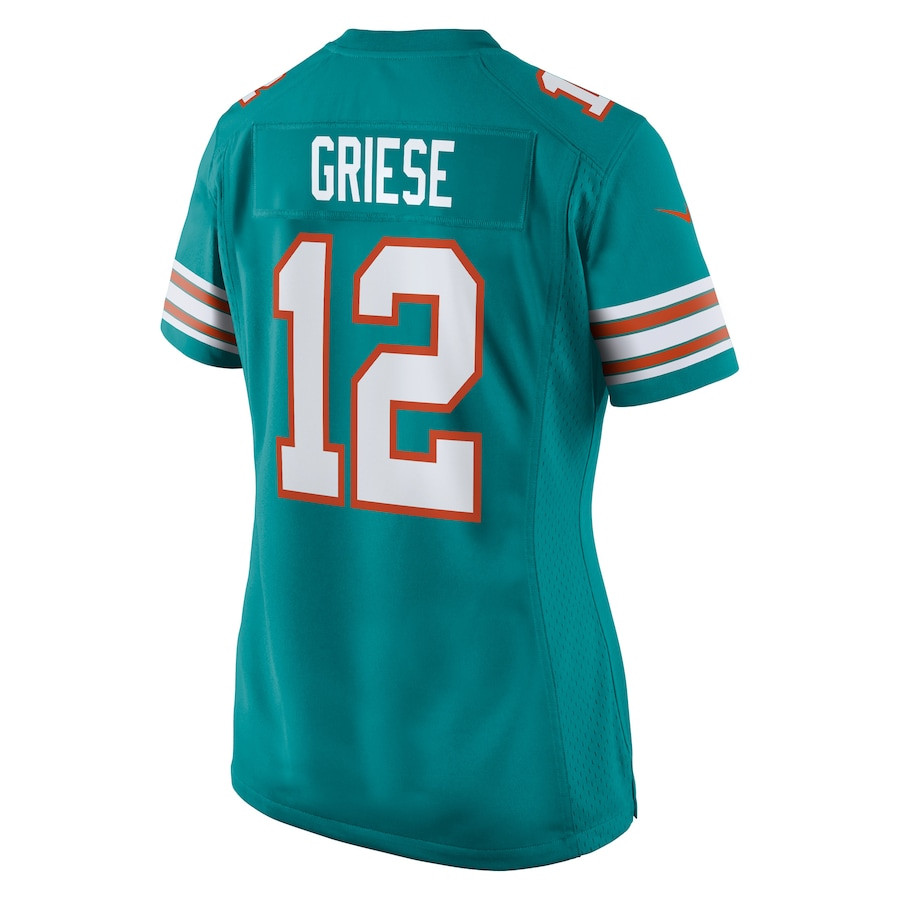 Bob Griese 12 Miami Dolphins Women Retired Jersey - Aqua JS3546 nicesnker - Image 3