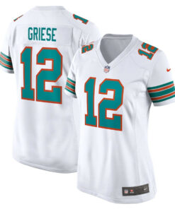 Bob Griese 12 Miami Dolphins Women Retired Jersey - White JS5922 nicesnker