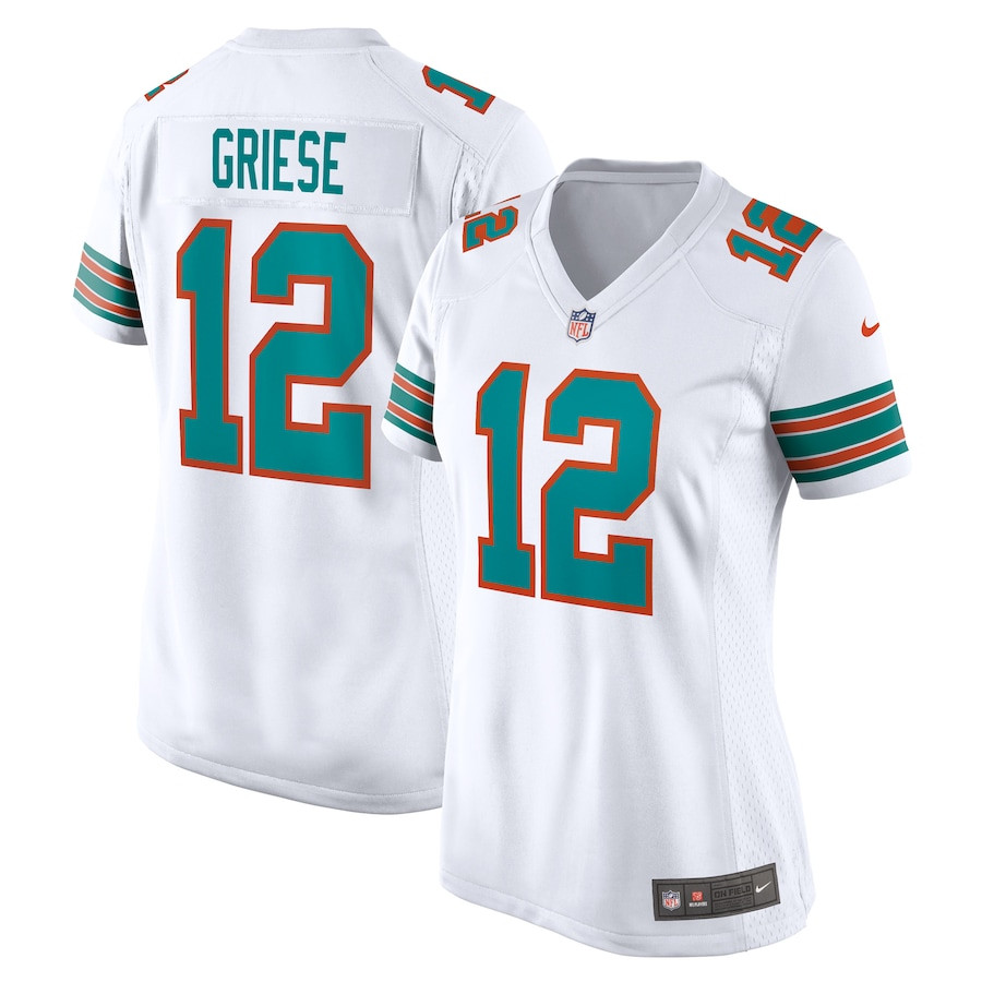 Bob Griese 12 Miami Dolphins Women Retired Jersey - White JS5922 nicesnker