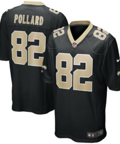 Bob Pollard 82 New Orleans Saints Men Game Retired Jersey - Black JS8748 nicesnker