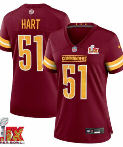 Bobby Hart #51 Washington Commanders Super Bowl LIX Women's Jersey - Burgundy JS7840 nicesnker