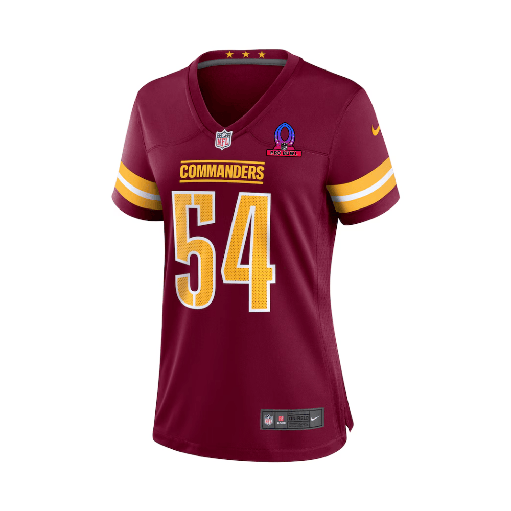 Bobby Wagner 54 Washington Commanders 2025 Pro Bowl Patch Women Game Jersey - Burgundy JS2239 nicesnker - Image 3