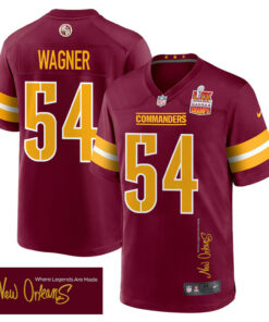 Bobby Wagner 54 Washington Commanders Super Bowl LIX Champions Patch 'New Orleans - Where Legends Are Made' EMBROIDERED Game Men Jersey - Burgundy JS4918 nicesnker